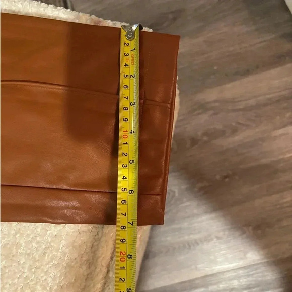 NWT Nine West Faux leather jogger trouser Sz S (2-4) Tan Maple Brown - Picture 6 of 9